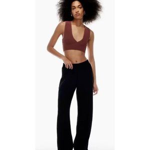 Aritzia Babaton Sculpt Knit Crop Tank Deep V Sundried Red